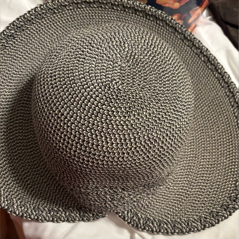 Nine West Black and Gray Woven Hat
